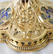 Solid silver gilt antique French Gothic Chalice.